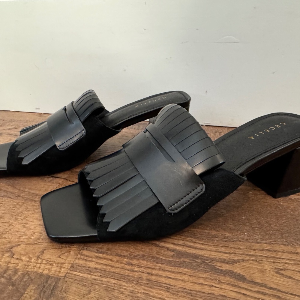 New Cecelia New York Hooper Leather Kiltie Penny Keeper Block Heel Sandals 10 - Picture 5 of 10